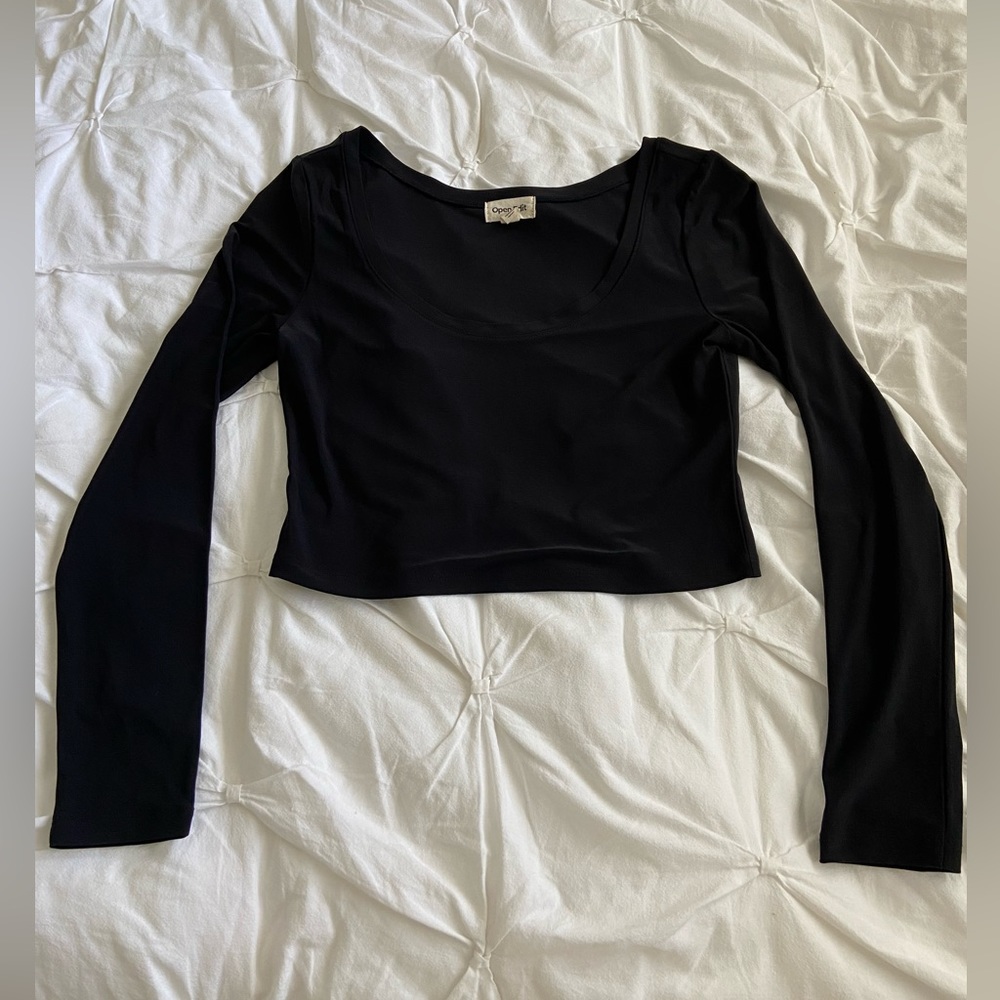 Open Edit Scoop Neck Long Sleeve